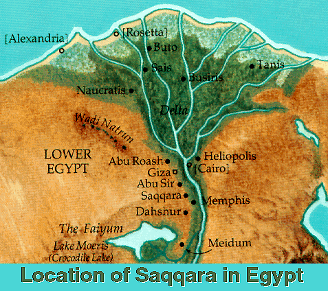 Location of Saqqara in Egypt